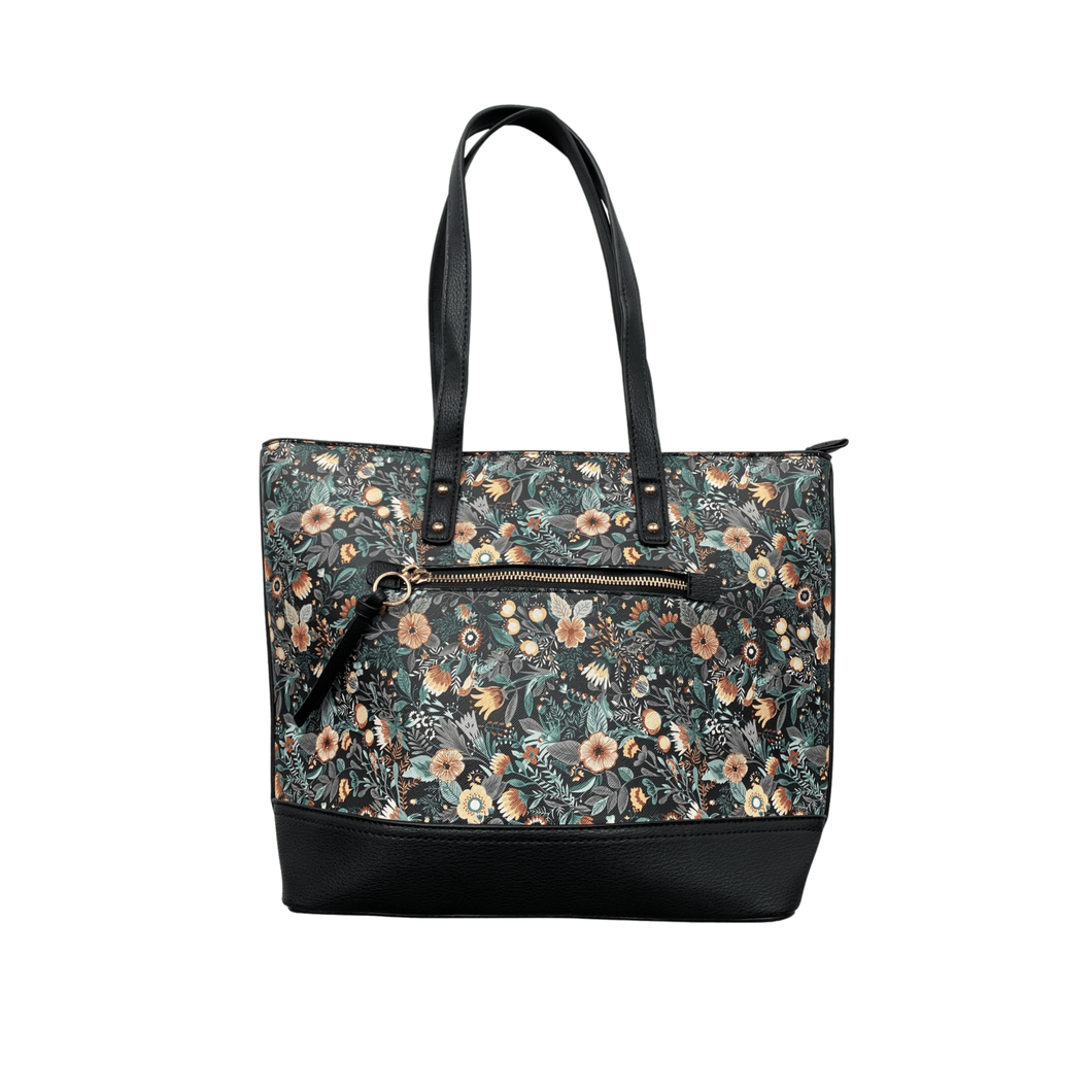 Beauté Esthétique Isabelle - Sac Noir à Motifs Fleur Recto